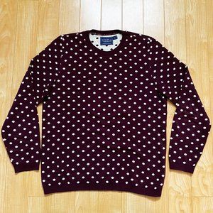 Topman Maroon Spotted Crewneck Sweater